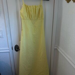 Yellow dress with scrunch ties on side